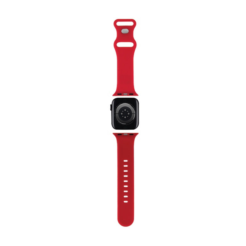 Hello Kitty silikoninis dirželis laikrodžiui, „Kitty“ galvutės formos, skirtas „Apple Watch“ 38/40/41 mm (raudonas)