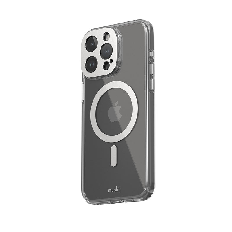 Moshi iGlaze MagSafe – dėklas, skirtas iPhone 15 Pro Max (Mėnulio sidabro)