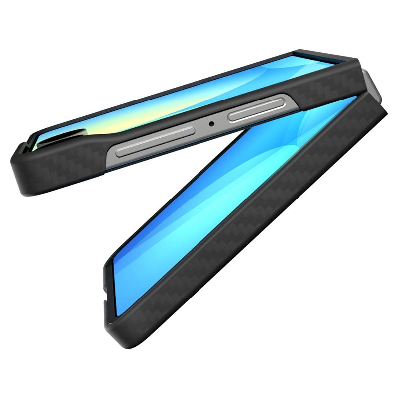 Spigen Airskin Aramid – Dėklas, skirtas Samsung Galaxy Z Flip 7 (juodas)