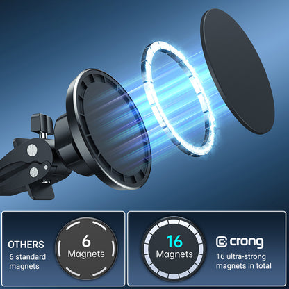 Crong Carclip Magnetic - magnetinis automobilinis laikiklis MagSafe (juodas)