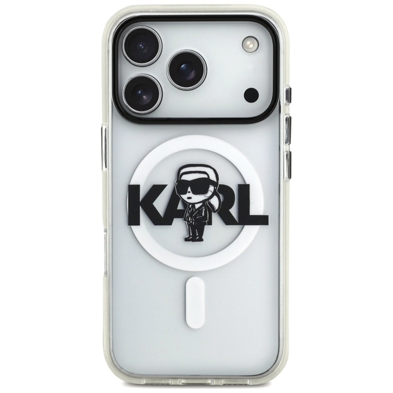 Karl Lagerfeld IML Karl Sketch Logo MagSafe dėklas iPhone 17 Pro (Skaidrus)