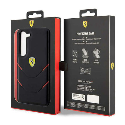 Ferrari Hot Stamp Lines – dėklas Samsung Galaxy S23 (juodas)