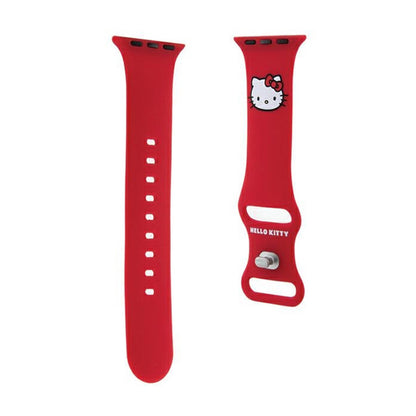 Hello Kitty silikoninis dirželis laikrodžiui, „Kitty“ galvutės formos, skirtas „Apple Watch“ 38/40/41 mm (raudonas)