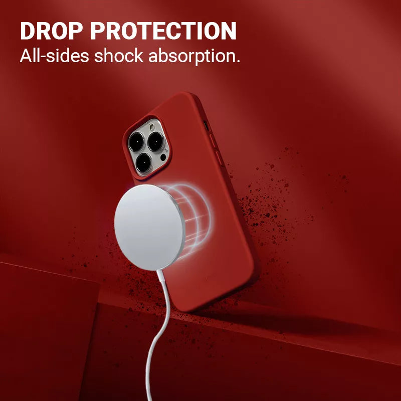 Crong Color Cover Magnetic dėklas iPhone 13 Pro (raudonas)