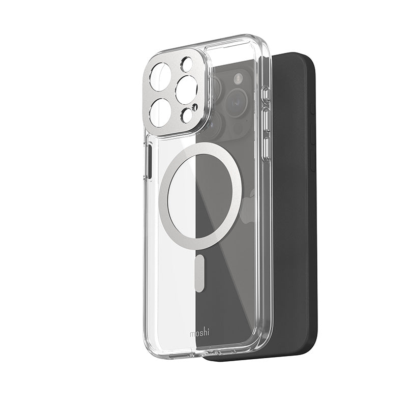 Moshi iGlaze MagSafe – dėklas, skirtas iPhone 15 Pro Max (Mėnulio sidabro)