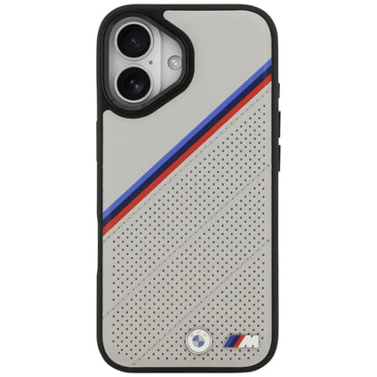 BMW M Tricolor Metal Logo MagSafe - iPhone 17 dėklas (Pilka)