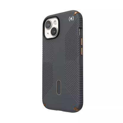 Speck Presidio2 Grip ClickLock & MagSafe – Dėklas iPhone 16e / iPhone 15 / iPhone 14 / iPhone 13 (Anglies pilka/Šalta bronza)