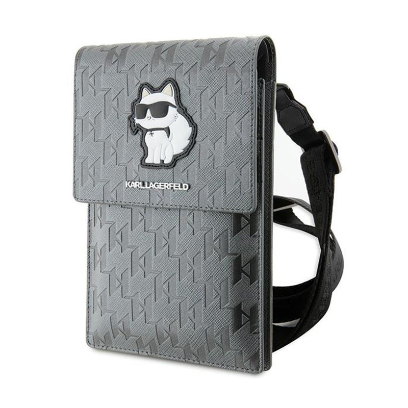 Karl Lagerfeld Saffiano Monogram Choupette - Telefono per peti (sidabras)