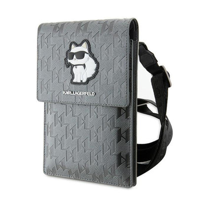 Karl Lagerfeld Saffiano Monogram Choupette - Telefono per peti (sidabras)