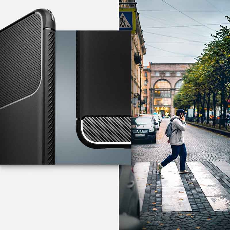 Spigen Rugged Armor - dėklas skirtas Samsung Galaxy S22 (juodas)