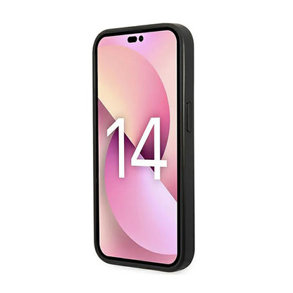 Karl Lagerfeld Saffiano Choupette Head Patch dėklas – dėklas, skirtas „iPhone 14 Pro“ („Black“)