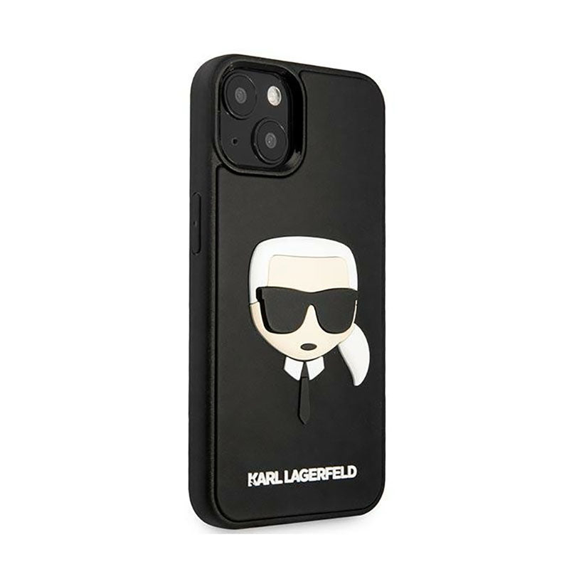 Karl Lagerfeld 3D guminė Karlo galva – dėklas, skirtas iPhone 14 Plus (juodas)