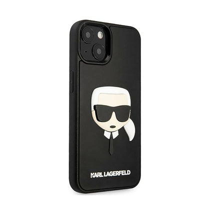 Karl Lagerfeld 3D guminė Karlo galva – dėklas, skirtas iPhone 14 Plus (juodas)
