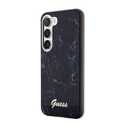 Guess Marble Collection – dėklas, skirtas Samsung Galaxy S23 (juodas)