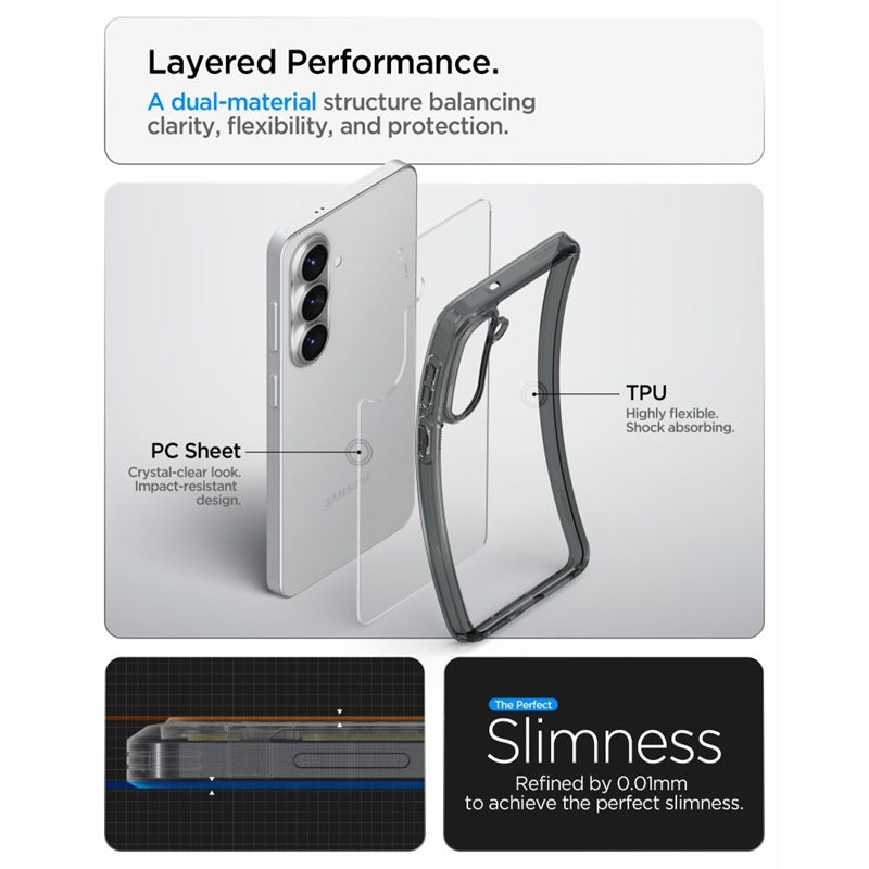 Spigen Ultra Hybrid – dėklas, skirtas Samsung Galaxy S26 (Space Crystal)