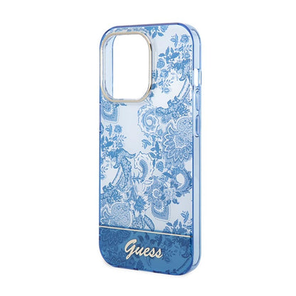 Guess Porcelain Collection - iPhone 14 Pro Max dėklas (mėlyna)