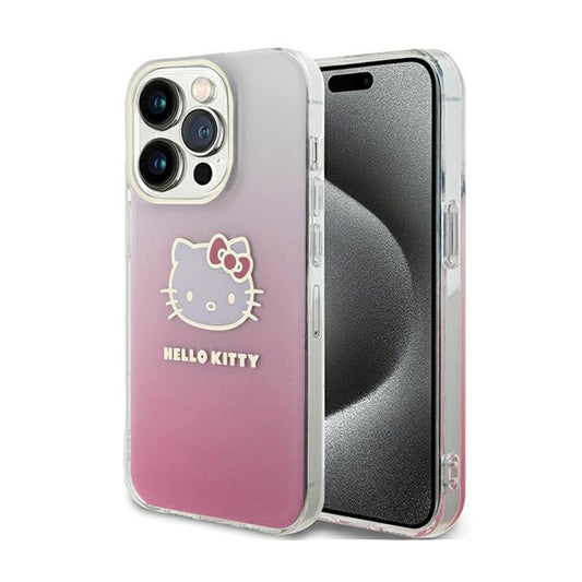 Hello Kitty IML Gradient Electrop Kitty Head - dėklas iPhone 13 Pro (rožinis)