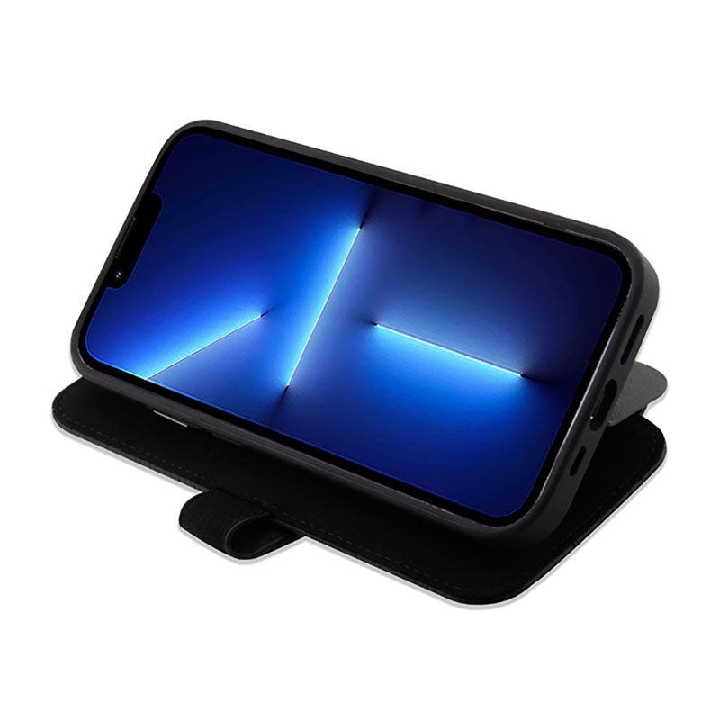 BMW knygos tipo odos tekstūros ir juostelės - dėklas, skirtas iPhone 14 Pro Max (juodas)