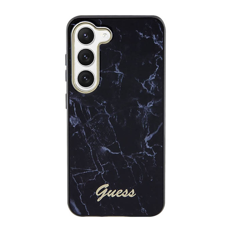 Guess Marble Collection – dėklas, skirtas Samsung Galaxy S23 (juodas)