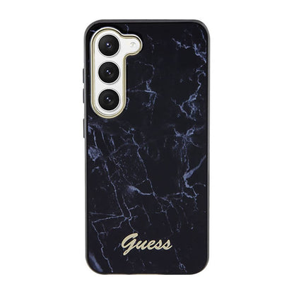 Guess Marble Collection – dėklas, skirtas Samsung Galaxy S23 (juodas)