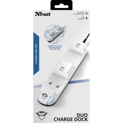 Trust GXT250 – dviejų PS5 pultelių įkroviklis