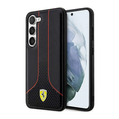 Ferrari Perforated 296P Collection - dėklas Samsung Galaxy S23 (juodas)