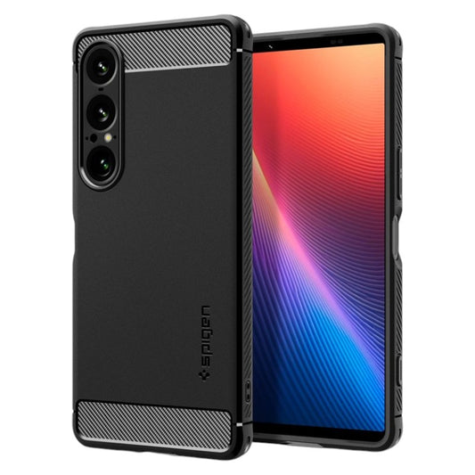 Spigen Rugged Armor - dėklas Sony Xperia 1 VII (matinė juoda)