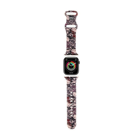 Hello Kitty silikoninės etiketės „Grafiti“ – „Apple Watch 38/40/41 mm“ dirželis (rožinis)