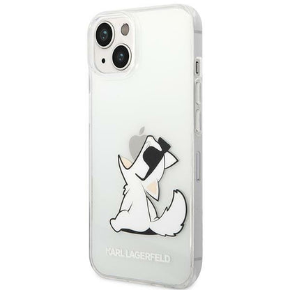 Karl Lagerfeld odos perforuotas logotipo dėklas „iPhone 14 Plus“
