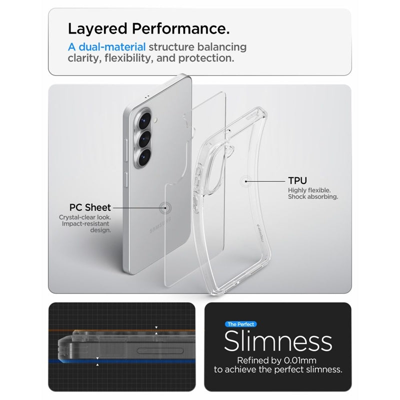 Spigen Ultra Hybrid – dėklas, skirtas Samsung Galaxy S26 (skaidrus)