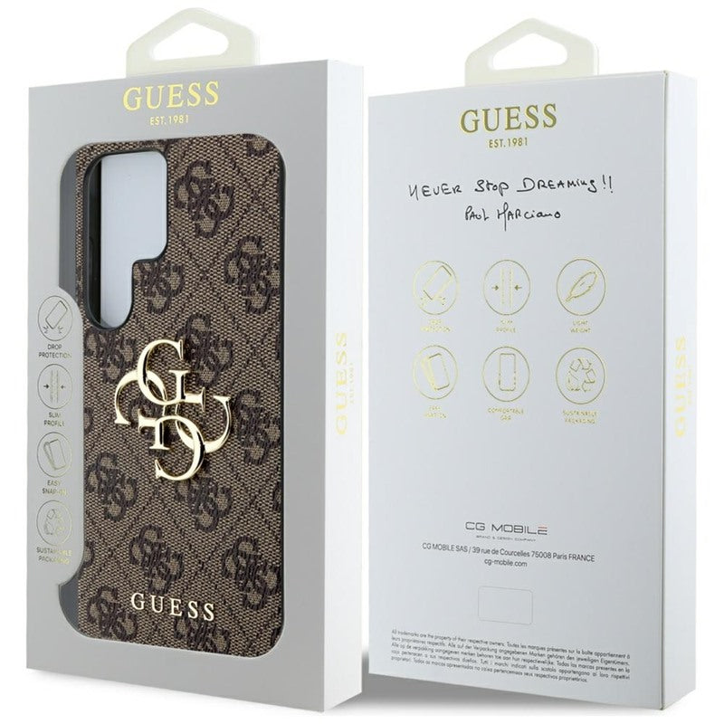 Guess Big 4G Logo Classic Logo - dėklas skirtas Samsung Galaxy S25 Ultra (rudas)