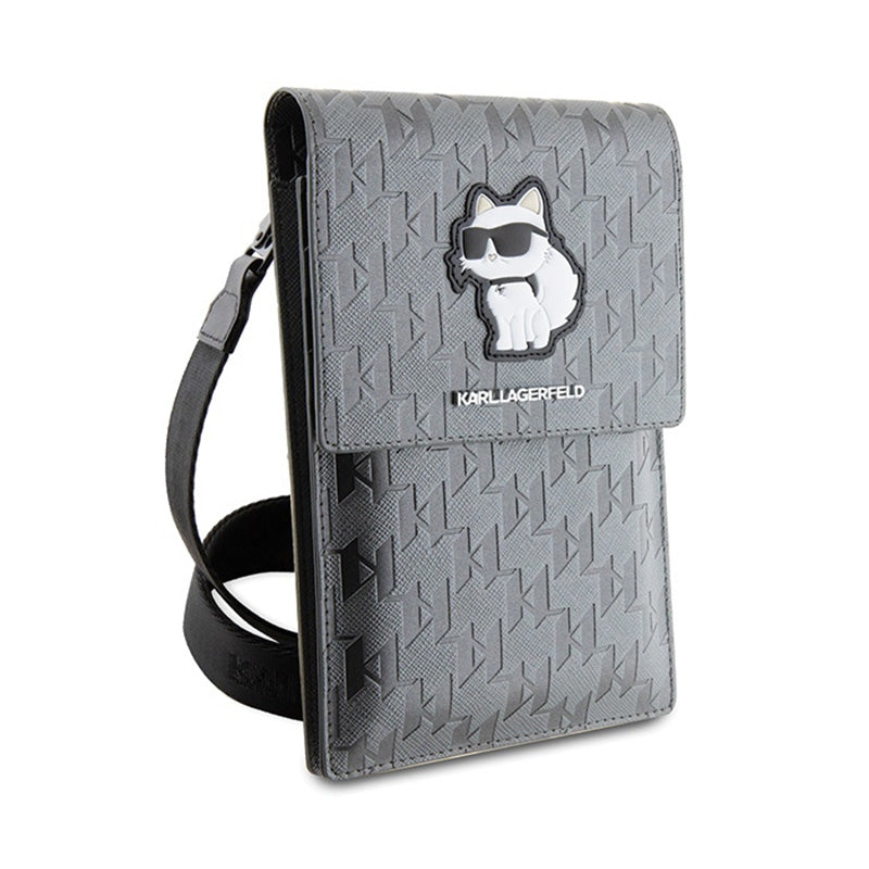 Karl Lagerfeld Saffiano Monogram Choupette - Telefono per peti (sidabras)