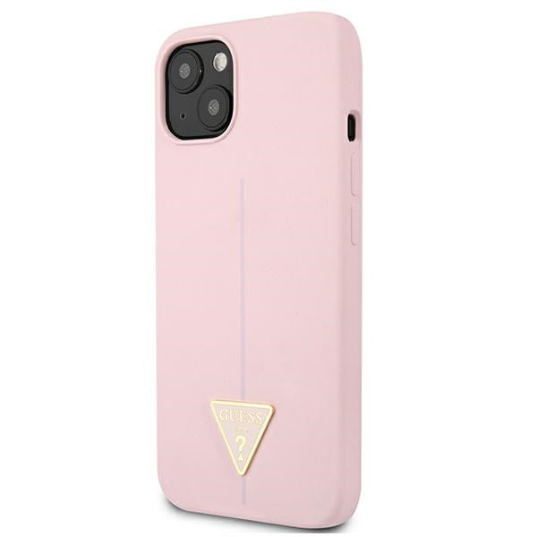 Guess Silicone Triangle Logo - dėklas iPhone 13 mini (violetinė)