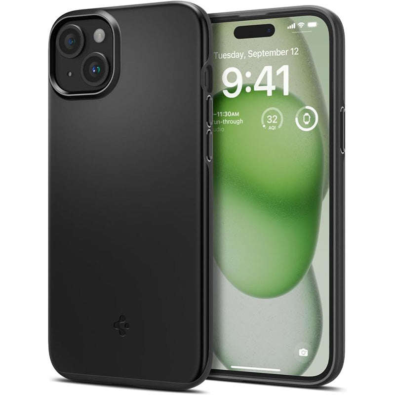 Spigen Thin Fit – dėklas iPhone 15 Plus (juodas)