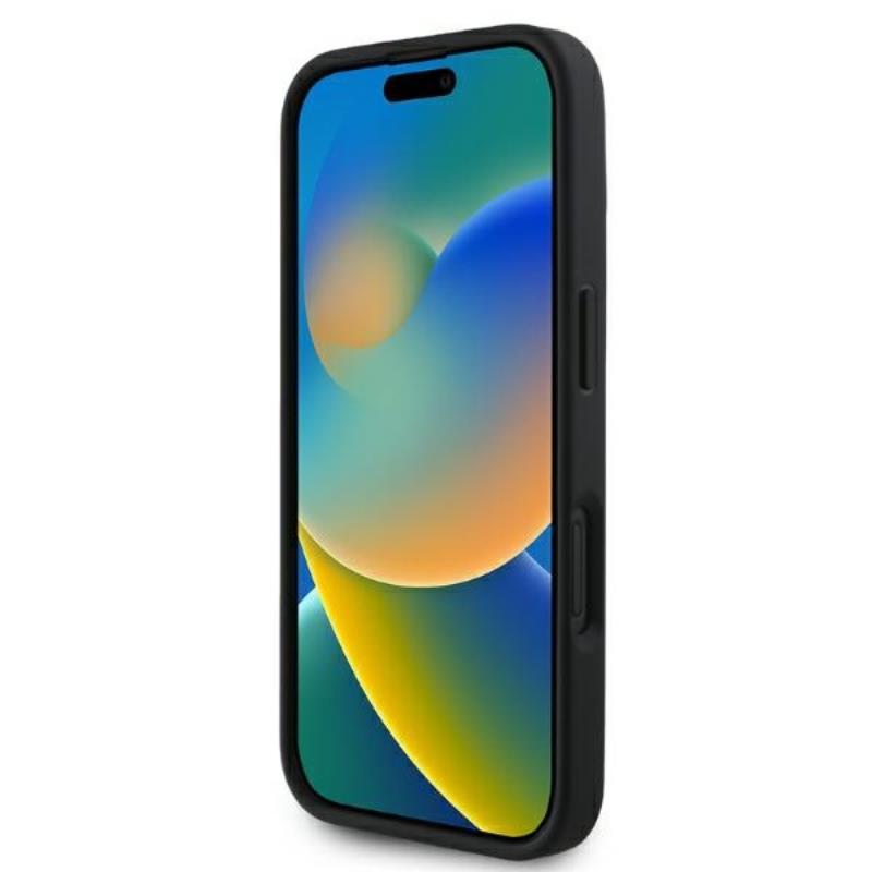 Karl Lagerfeld 3D Guminis Dviejų Spalvų Parašas – dėklas skirtas iPhone 16 (juodas)
