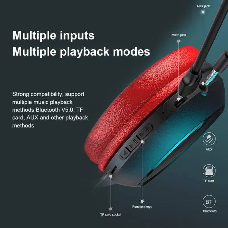 WEKOME M8 – Belaidės „Over-Ear“ „Bluetooth V5.0“ ausinės (juodos)