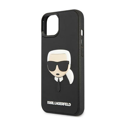 Karl Lagerfeld 3D guminė Karlo galva – dėklas, skirtas iPhone 14 Plus (juodas)