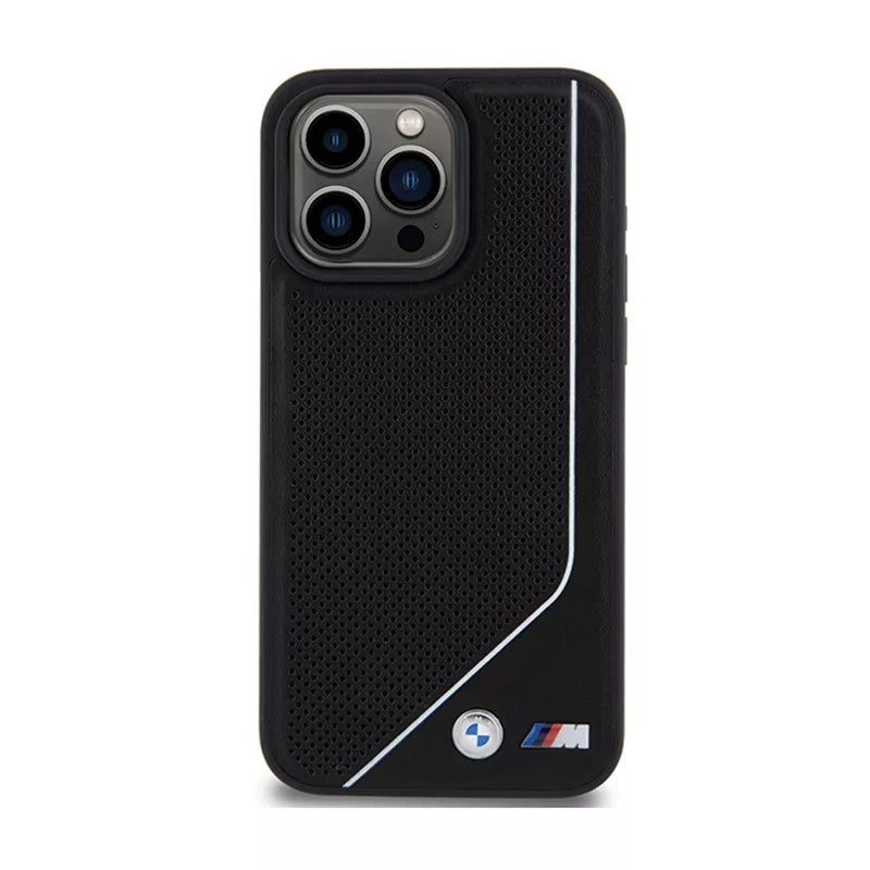 BMW Perforated Twisted Line MagSafe – dėklas, skirtas „iPhone 15 Pro“ (juodas)