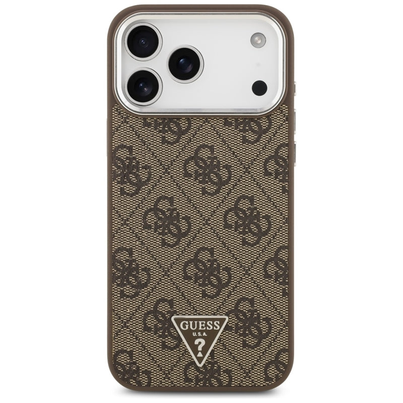 Guess 4G Triangle Logo MagSafe dėklas iPhone 17 Pro Max (rudas)