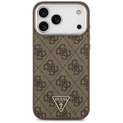 Guess 4G Triangle Logo MagSafe dėklas iPhone 17 Pro Max (rudas)