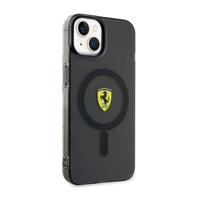 Ferrari permatomas MagSafe – dėklas „iPhone 14 Plus“ (juodas)