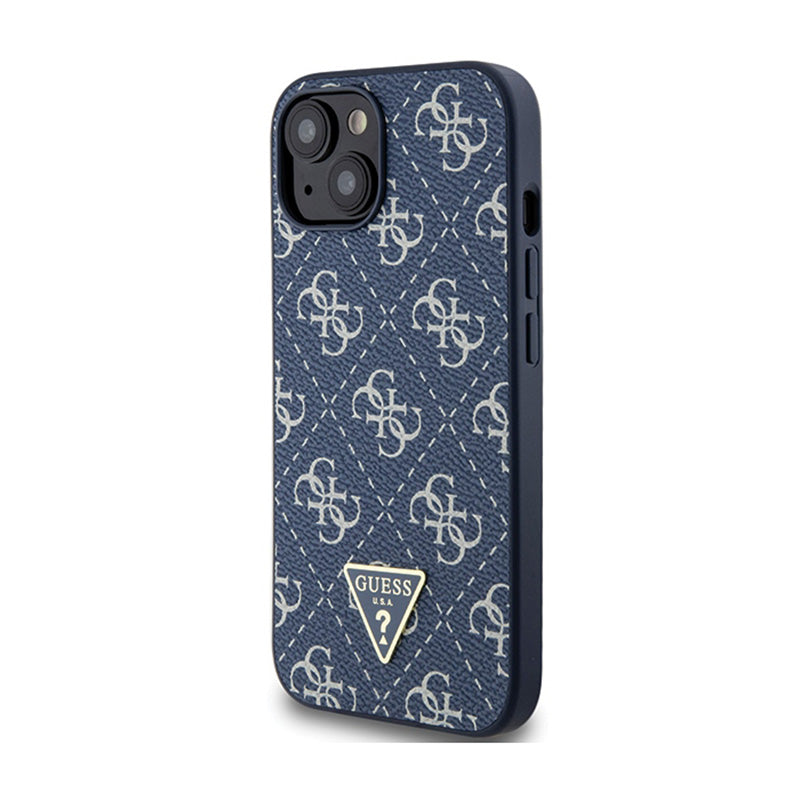 Guess 4G Triangle Metal Logo - dėklas iPhone 15 Plus (mėlynas)