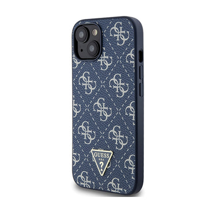 Guess 4G Triangle Metal Logo - dėklas iPhone 15 Plus (mėlynas)