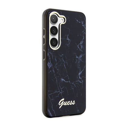 Guess Marble Collection – dėklas, skirtas Samsung Galaxy S23 (juodas)