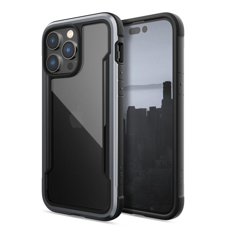 X-Doria Raptic Shield – aliuminio dėklas skirtas iPhone 14 Pro Max (atsparus kritimui iki 3 m) (juoda)