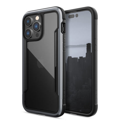 X-Doria Raptic Shield – aliuminio dėklas skirtas iPhone 14 Pro Max (atsparus kritimui iki 3 m) (juoda)