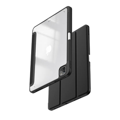 Crong PrimeFolio – dėklas iPad Air 11” (2026–2024) / iPad Air 10.9” (5-osios–4-osios kartos) / iPad Pro 11" (2022–2021) (juodas/skaidrus)