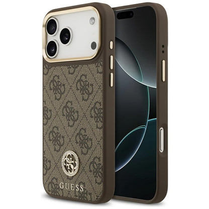 Guess 4G Strass Logo MagSafe - Dėklas iPhone 17 Pro Max (Ruda)