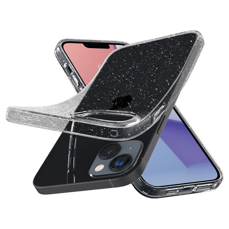 Spigen Liquid Crystal Glitter – dėklas, skirtas „iPhone 15 Plus“ / „iPhone 14 Plus“ (skaidrus)