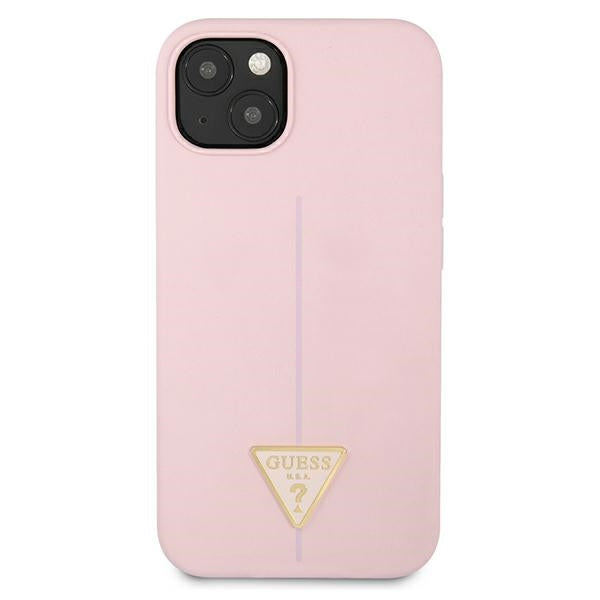 Guess Silicone Triangle Logo - dėklas iPhone 13 mini (violetinė)